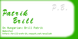 patrik brill business card